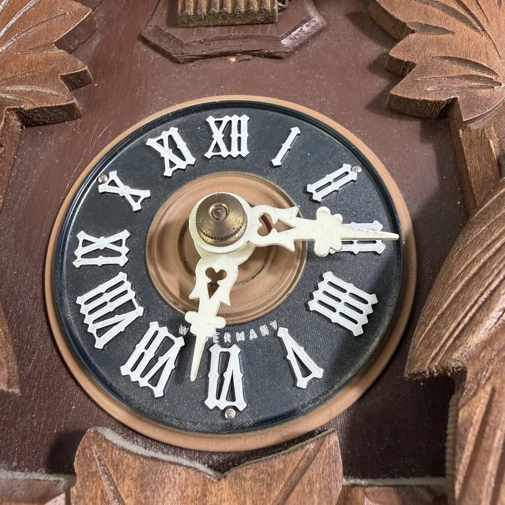 Vintage Black Forest Wood Cuckoo Clock Birds Mfg Co. West Germany For Parts